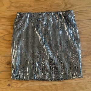 Xhilaration Shimmering Silver Mini Skirt